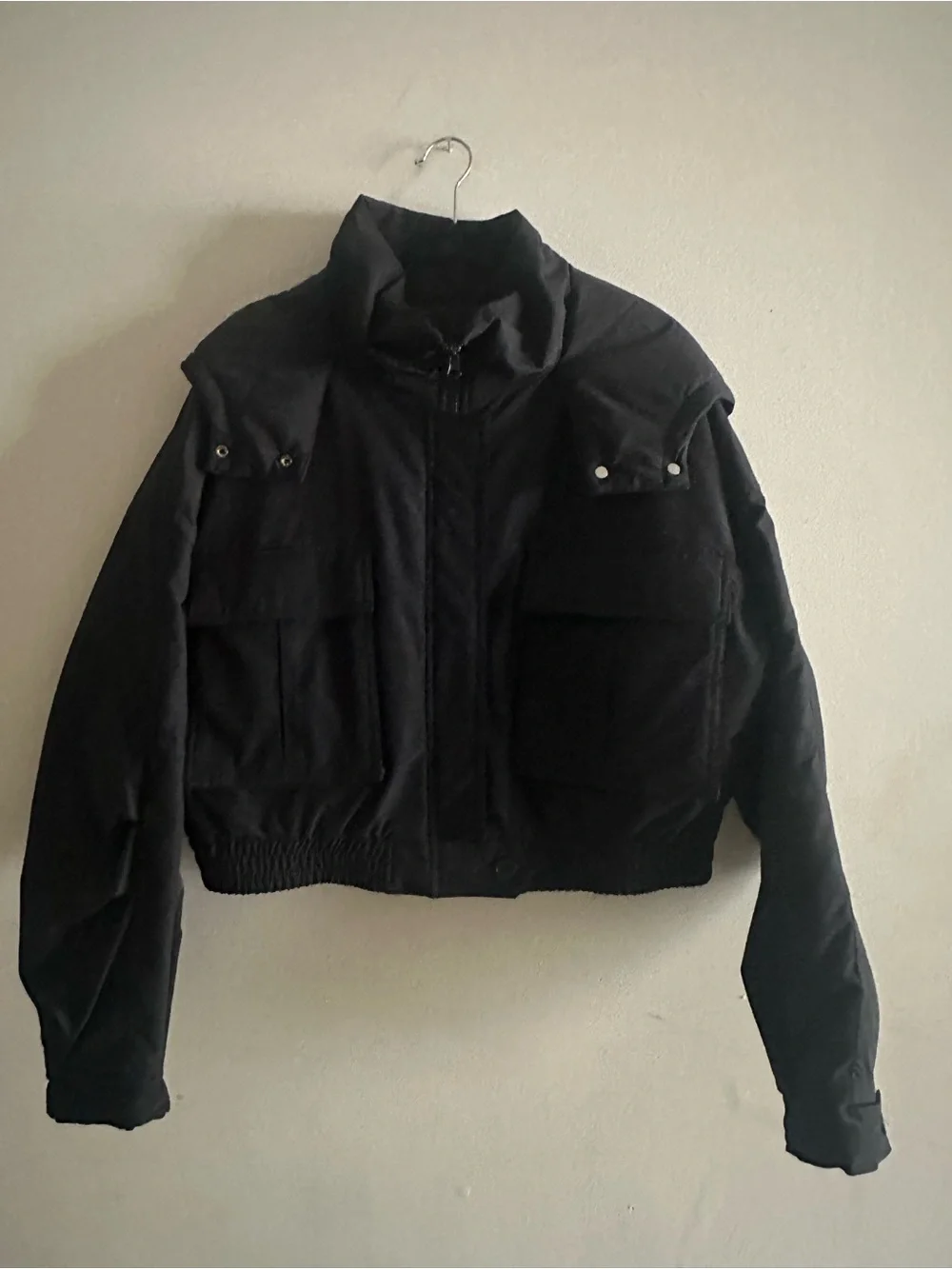 Black Women's Utility Zip-Up Jacket Size XL